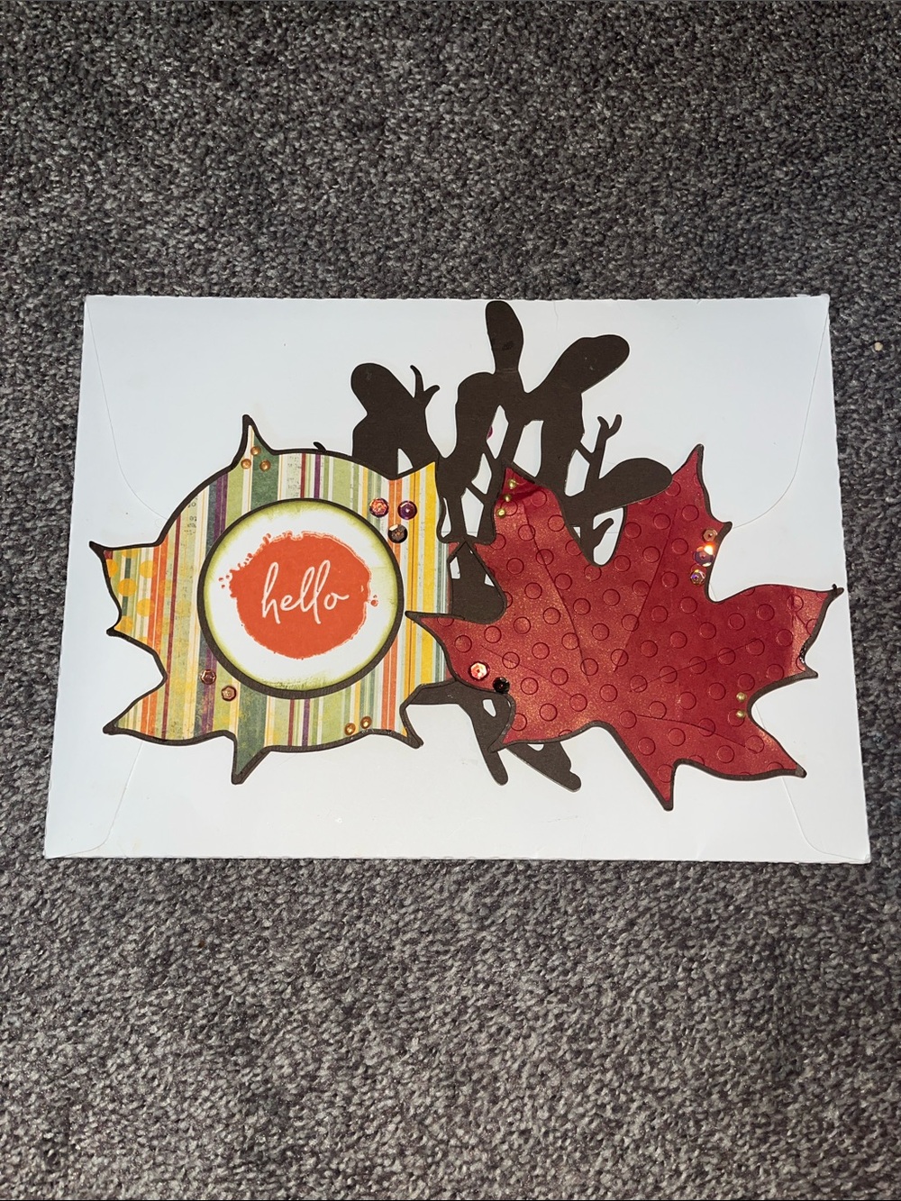 Stampin' Up! Autumn Leaf and Fox Handmade Card Set in Orange, Brown, Green, Red - Picture 4 of 10